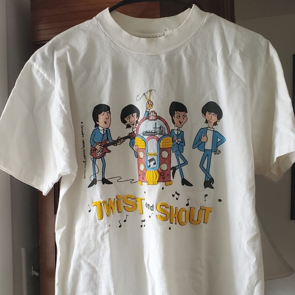 THE BEATLES 1987 Apple Corp. Cartoon TWIST & SHOUT T-SHIRT - Picture 5 of 7